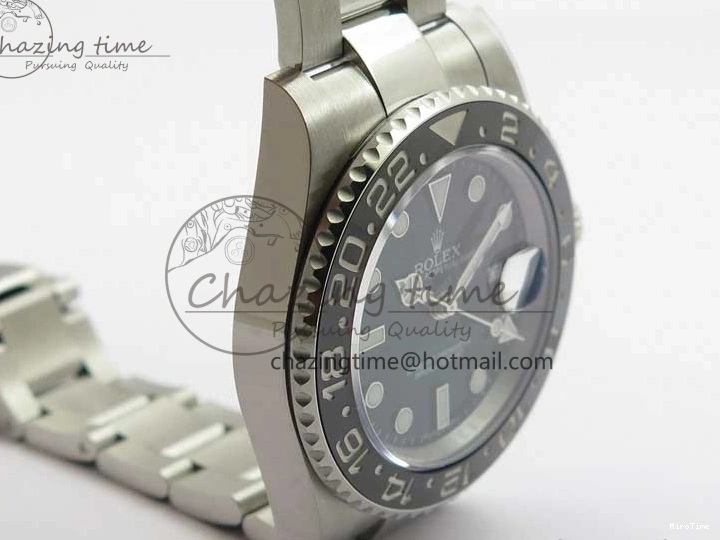 MiroTime 0107 GMT Master II 116710LN Black Ceramic 316L Steel ROF Best Edition Black Dial on SS Bracelet A Sophisticated 2656